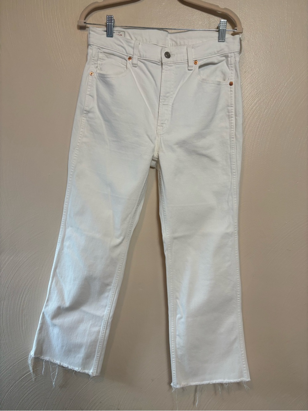 Gap Women’s Vintage Flare High Rise Raw Hem Stretch White Size 10 Regular